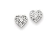 Sterling Silver 0.16ct Diamond Heart Post Earrings