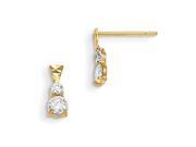 14k Madi K CZ D C Children s Post Earrings