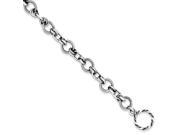 Sterling Silver 7in Antiqued Fancy Link Bracelet