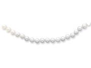 14k Yellow 20in Gold 5.5 6mm White Akoya Saltwater Cultured Pearl Necklace