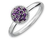 Sterling Silver Stackable Expressions Amethyst Rhodium Ring