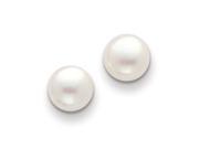 Sterling Silver White 6 7mm Freshwater Cultured Button Pearl Stud Earring