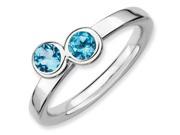 Sterling Silver Stackable Expressions Dbl Round Blue Topaz Ring