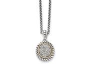 Sterling Silver w 14k Antiqued Diamond Necklace