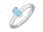 Sterling Silver ct. Stackable Expressions Turquoise Polished Ring