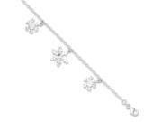 Sterling Silver 7in D C Snowflake Bracelet