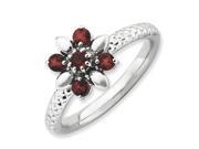 Sterling Silver Stackable Expressions Garnet Ring