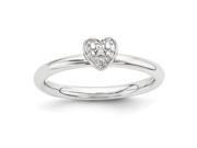 Sterling Silver Stackable Expressions Polished Diamond Heart Ring