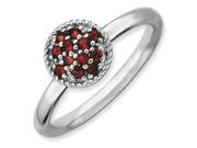 Sterling Silver Stackable Expressions Garnet Rhodium Ring