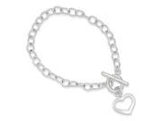 Sterling Silver Engraveable Open Link Heart Bracelet