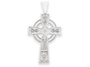 14k White Gold Celtic Cross Pendant