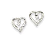 14k White Gold G H SI2 Quality Diamond Heart Earrings