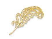 14k Yellow Gold Filigree Feather Pin