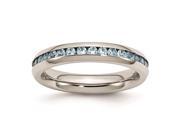 Stainless Steel 4mm December Teal CZ Ring