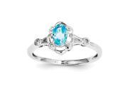 Sterling Silver Light Swiss Blue Topaz Diamond Ring
