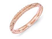 Sterling Silver Stackable Expressions Rose Gold plated Patterned Ring