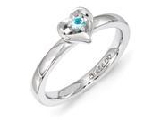 Sterling Silver 0.080ct. Stackable Expressions Blue Topaz Heart Ring