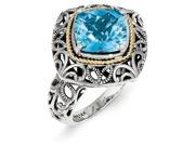 Sterling Silver w 14k Blue Topaz Ring