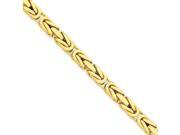 14k Yellow Gold 8in 5.25mm Byzantine Chain Bracelet