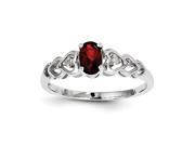 Sterling Silver Garnet Diamond Ring