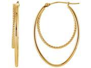 14K Yellow Oval Hoop Earrings 14K Yellow Oval Hoop Earrings