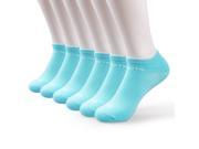 Women All Day Leisure Cotton No Show Socks 6 Pack Blue