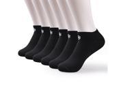 Men All Day Sports Lightweight Cotton Liner Socks 6 Pack Black