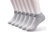 Men All Day Sports Lightweight Cotton Liner Socks 6 Pack Grey