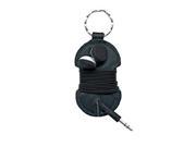 Leather Key Chain Headphone Wrap Handmade by Hide Drink Black