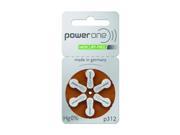 PowerOne Size 312 Hearing Aid Batteries 60 Batteries