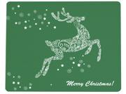 Vance 15 X 12 inch Holiday Reindeer Green Surface Saver Tempered Glass Cutting Board 81512HD3