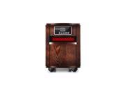 Homeleader Cabinet Infrared Quartz Heater Space Heater with Remote Control Timer and Movable Wheels 1500W Wood Cabinet Oak IWH 01