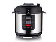 Homeleader K47 020 Electric Pressure Cooker with 8 Programmable Cooking Modes 5.45 Quart 6L Large Capacity and LED Display 1000W Black and Silver