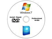 windows 7 Professional 64 bit Repair Recovery Restore Reinstall CD DVD