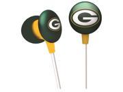 iHip NFF10200GBP NFL Green Bay Packers Mini Ear Buds Green Yellow