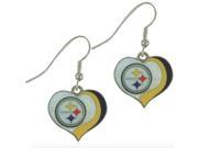 glitter heart earring swirl charm NFL Pick your team Pittsburgh Steelers
