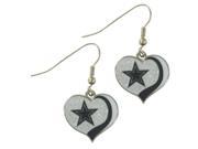 Dallas Cowboys NFL Sports Team Logo Glitter Heart Earring Swirl Charm Set