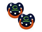 Chicago Bears Glow in Dark 2 Pack Baby Pacifier Set NFL Infant Pacifiers CHB112NG Baby Fanatic