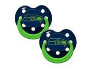 Seattle Seahawks Glow in Dark 2 Pack Baby Pacifier Set 2014 NFL Infant Pacifiers SES112NG Baby Fanatic