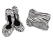 Zebra Print Foldable Ballet Flat Shoes Medium 7 8