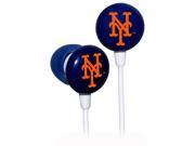 iHip MLF10169NYM MLB New York Mets Printed Ear Buds Blue Orange