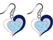 NCAA CCPER 245 05 North Carolina 3 4 Swirl Heart Shape Dangle Earring Set Charm