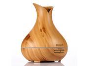 Easehold Aroma Essential Oil Diffuser Humidifier Air Purifiers 400ml Ultrasonic Cool Mist with 7 LED Lights Full Wood Grain Yellow