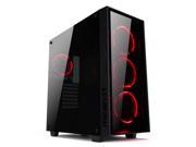 meanit 5PM series 5PM ARC RED Tempered Glass Gaming ATX Mid Tower Computer Case