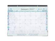 Blue Sky Lianne Aqua 22 x 17 Monthly Desk Pad Calendar Jan 2017 Dec 2017
