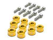 Pack of 9 J2 Engineering Aluminum Header Exhaust Manifold Cup Washer Bolt Kit Gold Honda Acura