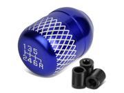 Universal 6 Speed Blue Anodized Aluminum Netted Racing Shift Knob