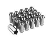 20 Piece M12 x 1.5 Extended Aluminum Alloy Wheel Lug Nuts Adapter Key Silver