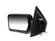 For 04 14 Ford F150 Black Powered Heated Glass Turn Signal Light Side Towing Mirror Back Reflector Left 11 12 13