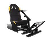 Racing Seat Driving Simulator Cockpit Adjustable Gaming Chair Steering Wheel Pedal Gear Shifter Mount Yellow